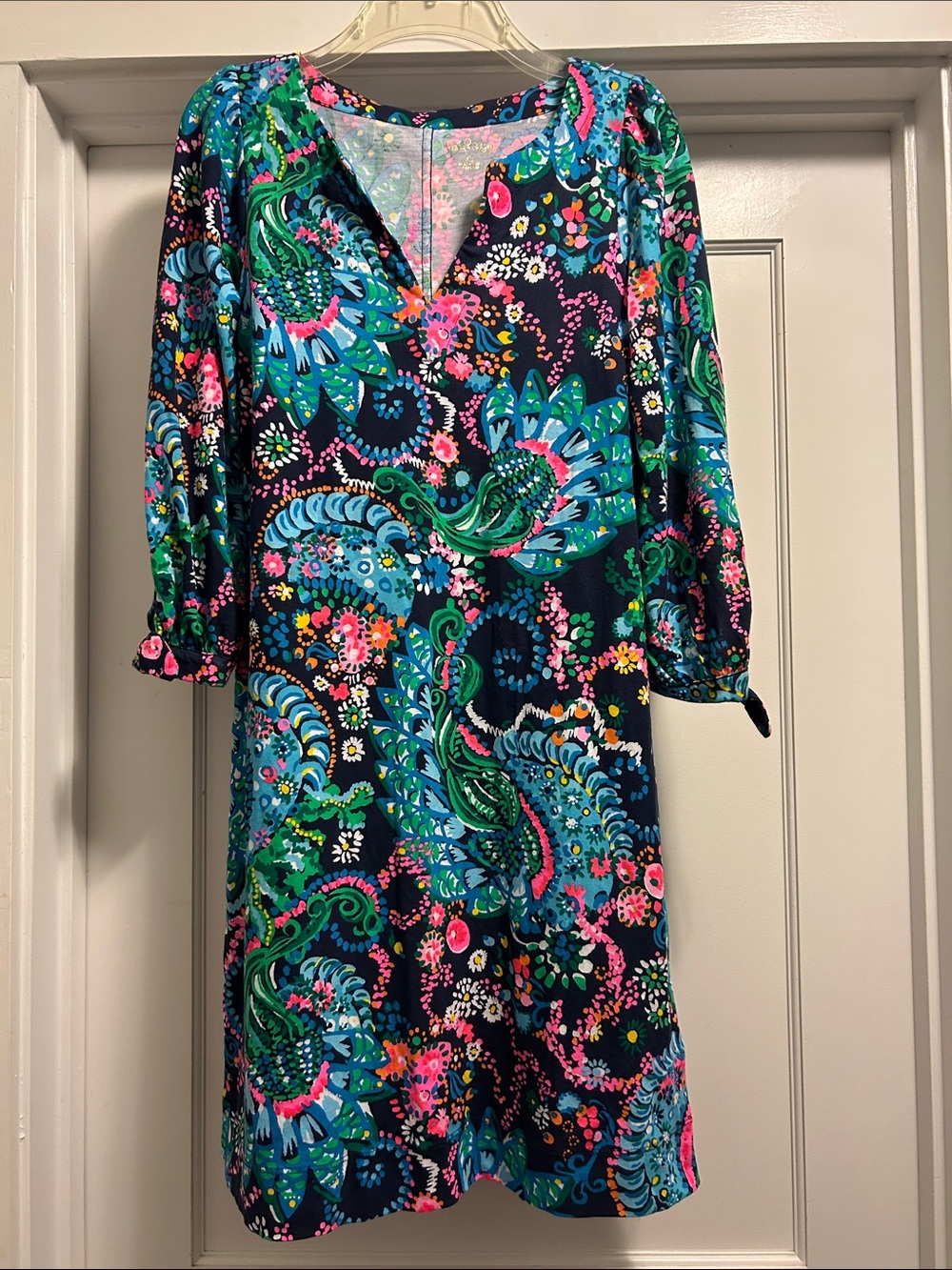 Lilly Pulitzer Navy Multicolor Paisley Floral  Women’s Dress - XS, NWT